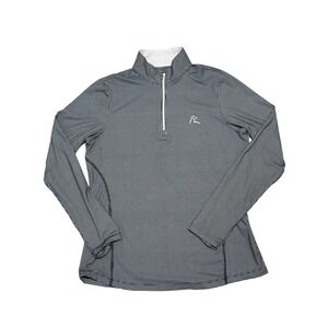 Rhoback Performance Quarter Zip BL/White Logo Pullover Women's Size M Poly/Spand